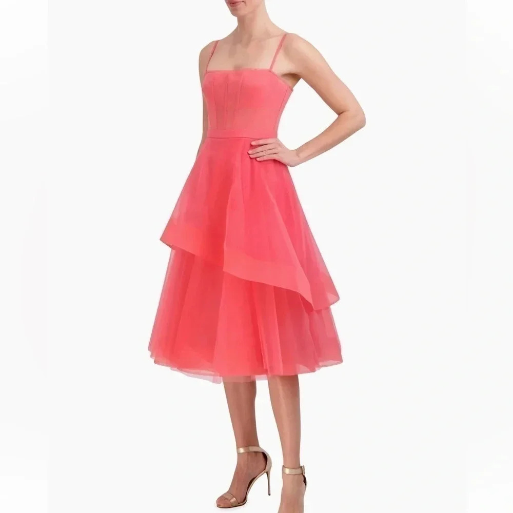 BCBGMAXAZRIA Marian Bustier Coral Fit and Flare Corset Evening Dress. Size 4 - Picture 4 of 12